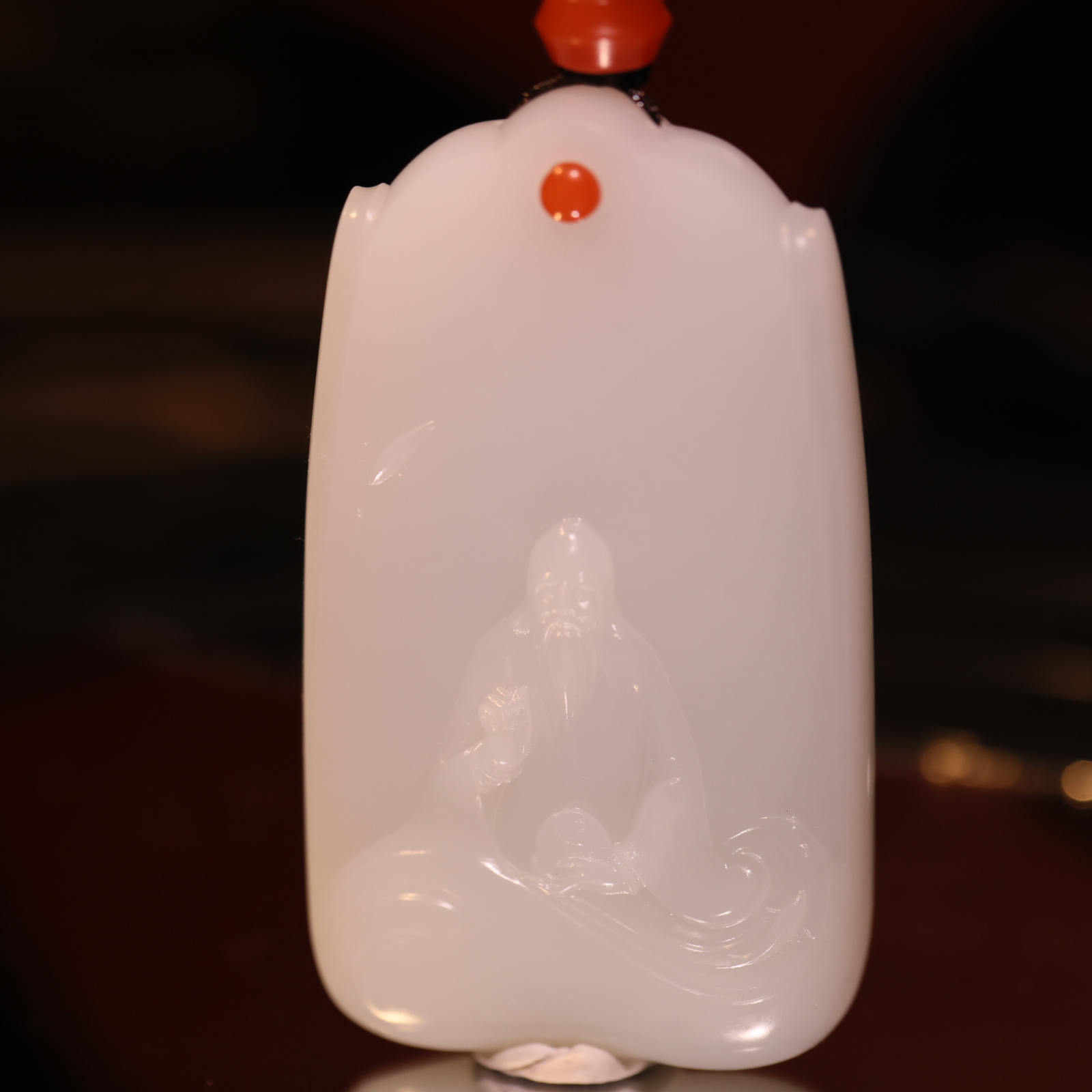 【新疆马爷珠宝】白玉悟道无事牌-sll65.9*38.9*13/68.7g