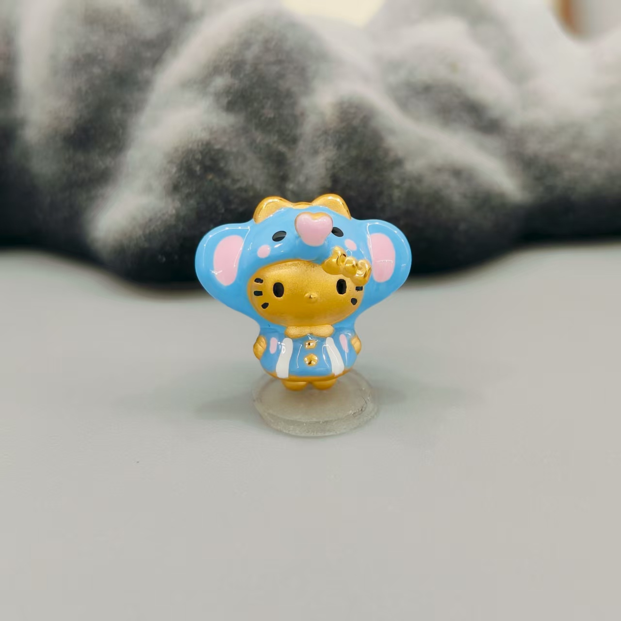 【珺铺黄金】足金999大象kitty精美转运珠3D硬金饰品