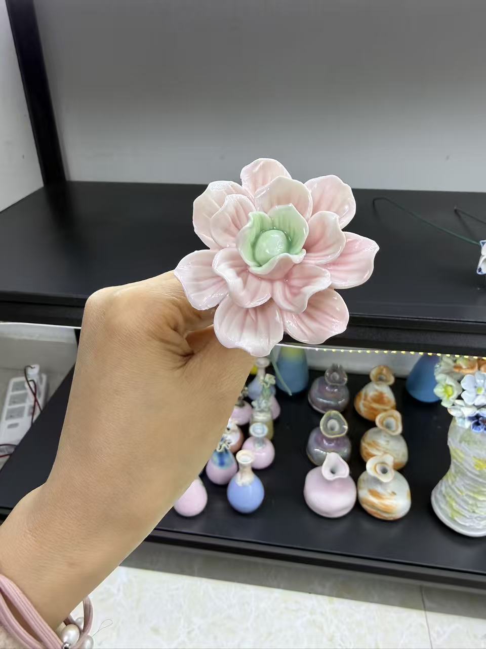 景德镇陶瓷永生花桌面梳妆台装饰品家居文创小摆件