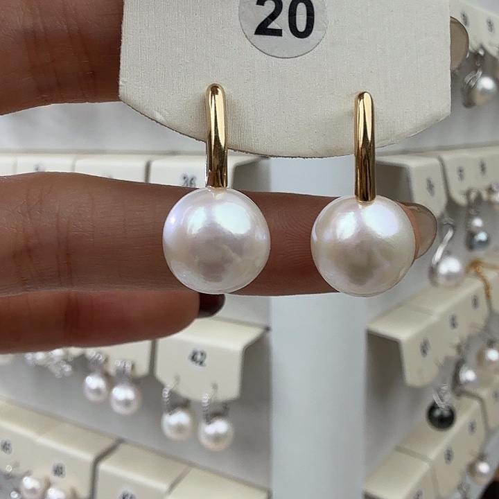 淡水珍珠耳饰银S925镶嵌