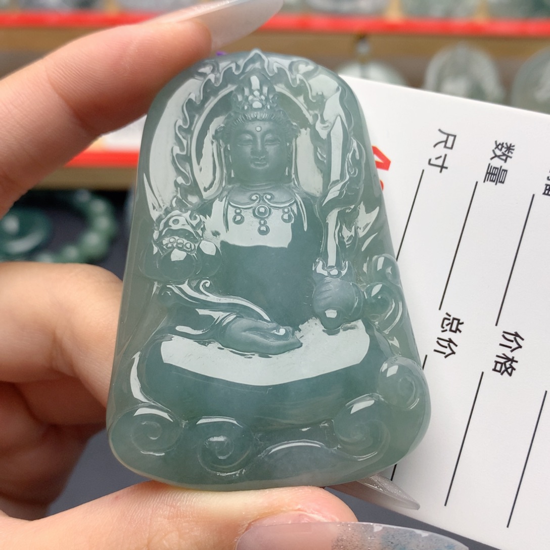 A***h翡翠未镶嵌颈饰虚空藏菩萨