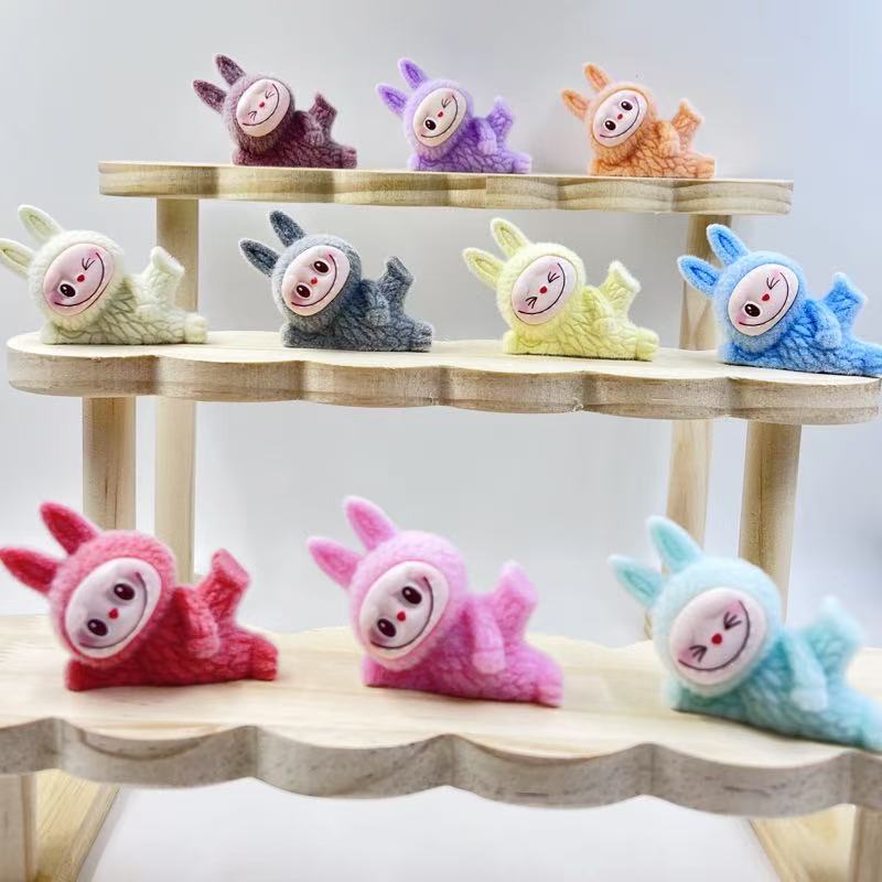 【对对碰+直播拆】可爱植绒侧躺布布diy饰品毛绒公仔萌粒汽车摆件