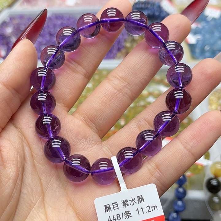 水晶手链未镶嵌乌拉圭紫水11.2