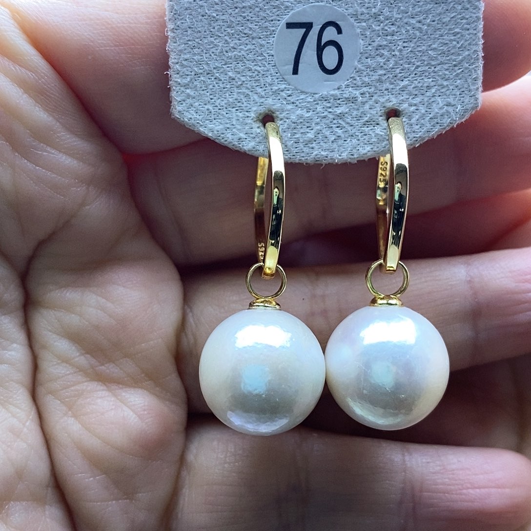 淡水珍珠耳饰银S925镶嵌