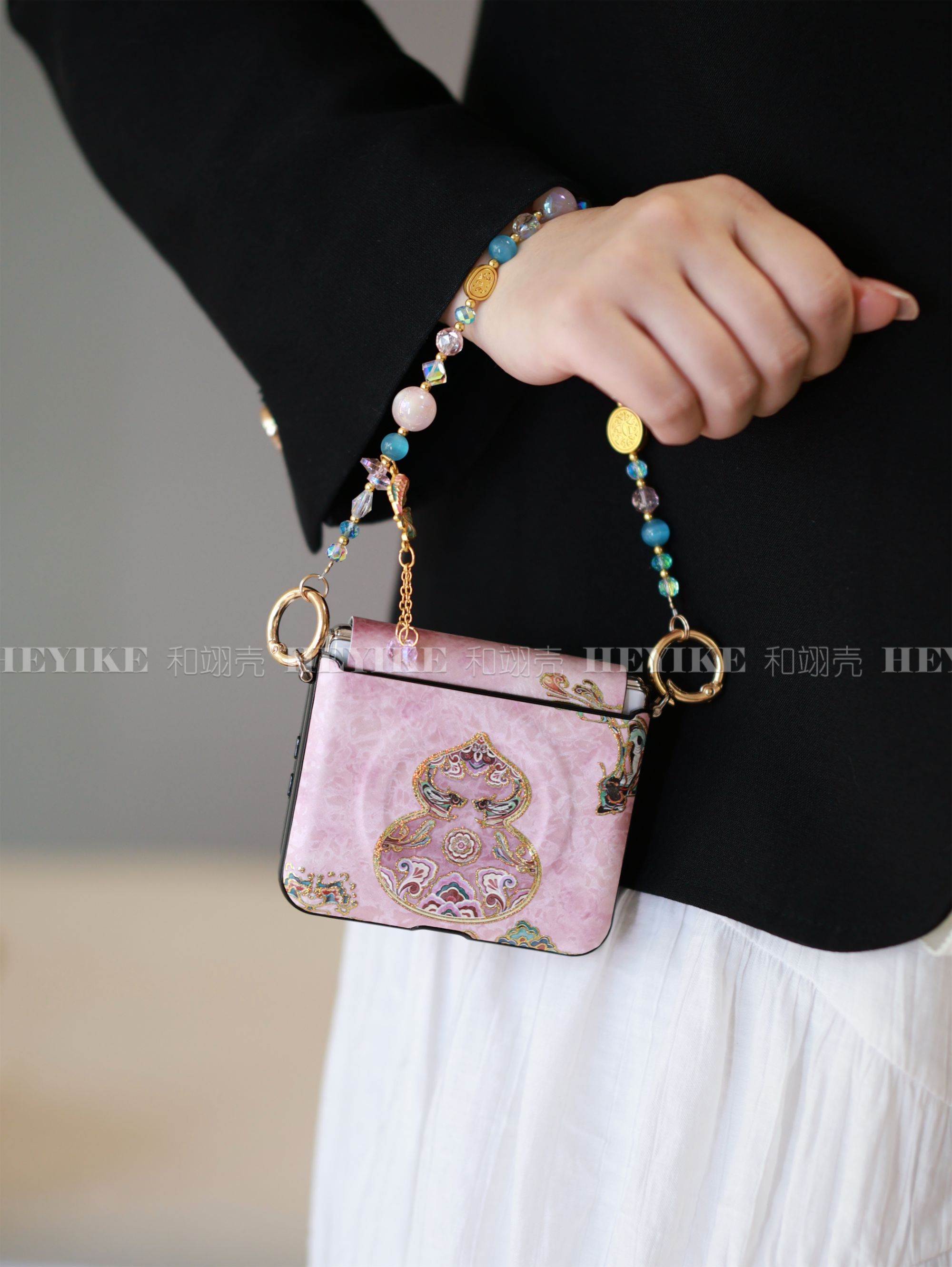 国风敦煌烫金葫芦适用华为purax手机壳典藏版mixflip2斜挎pocket2