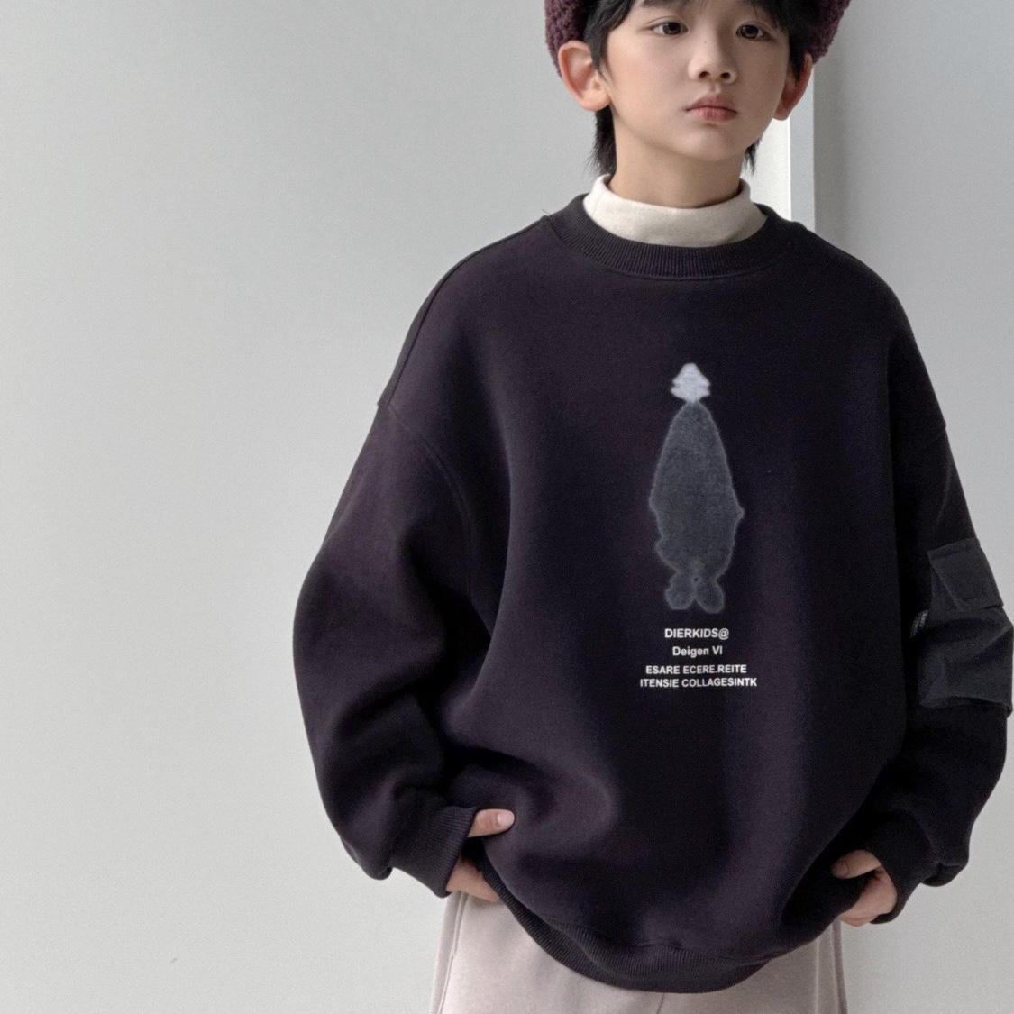 9037儿童休闲加绒卫衣