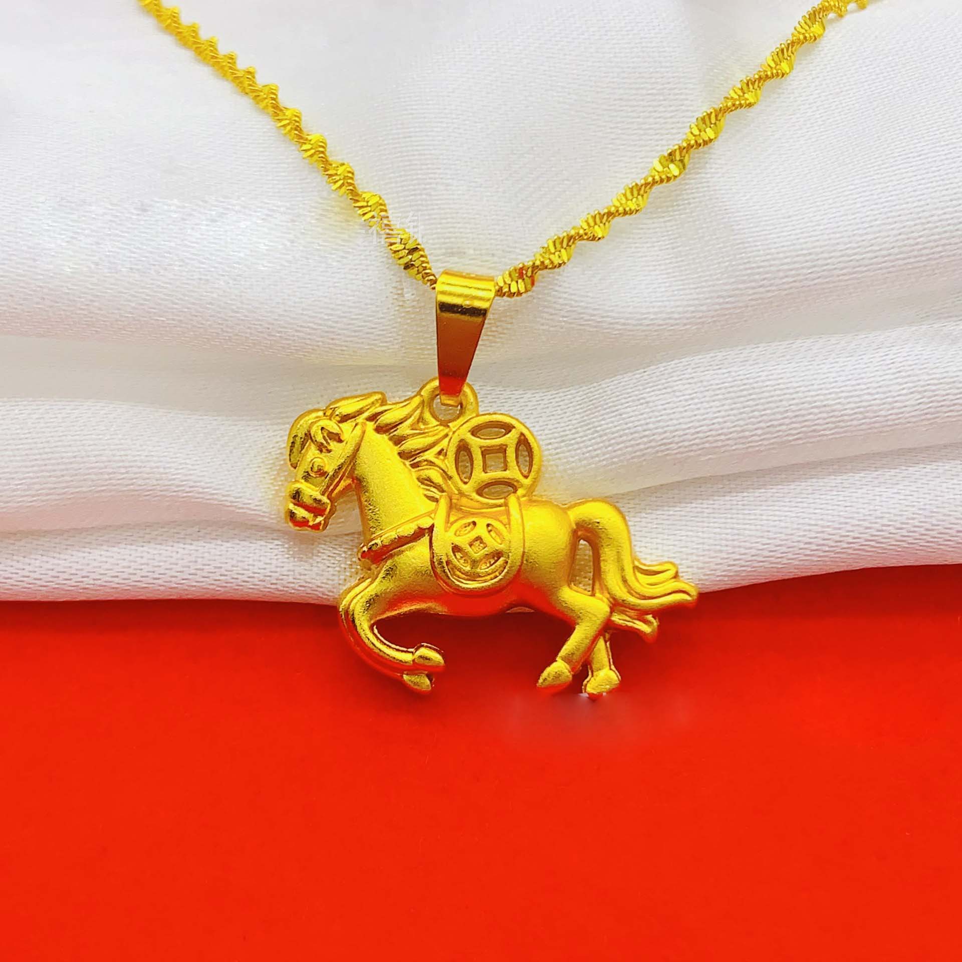 【粉丝专享】生肖项坠项链可爱吊坠素款日韩精致瑞丽风马上有钱项链