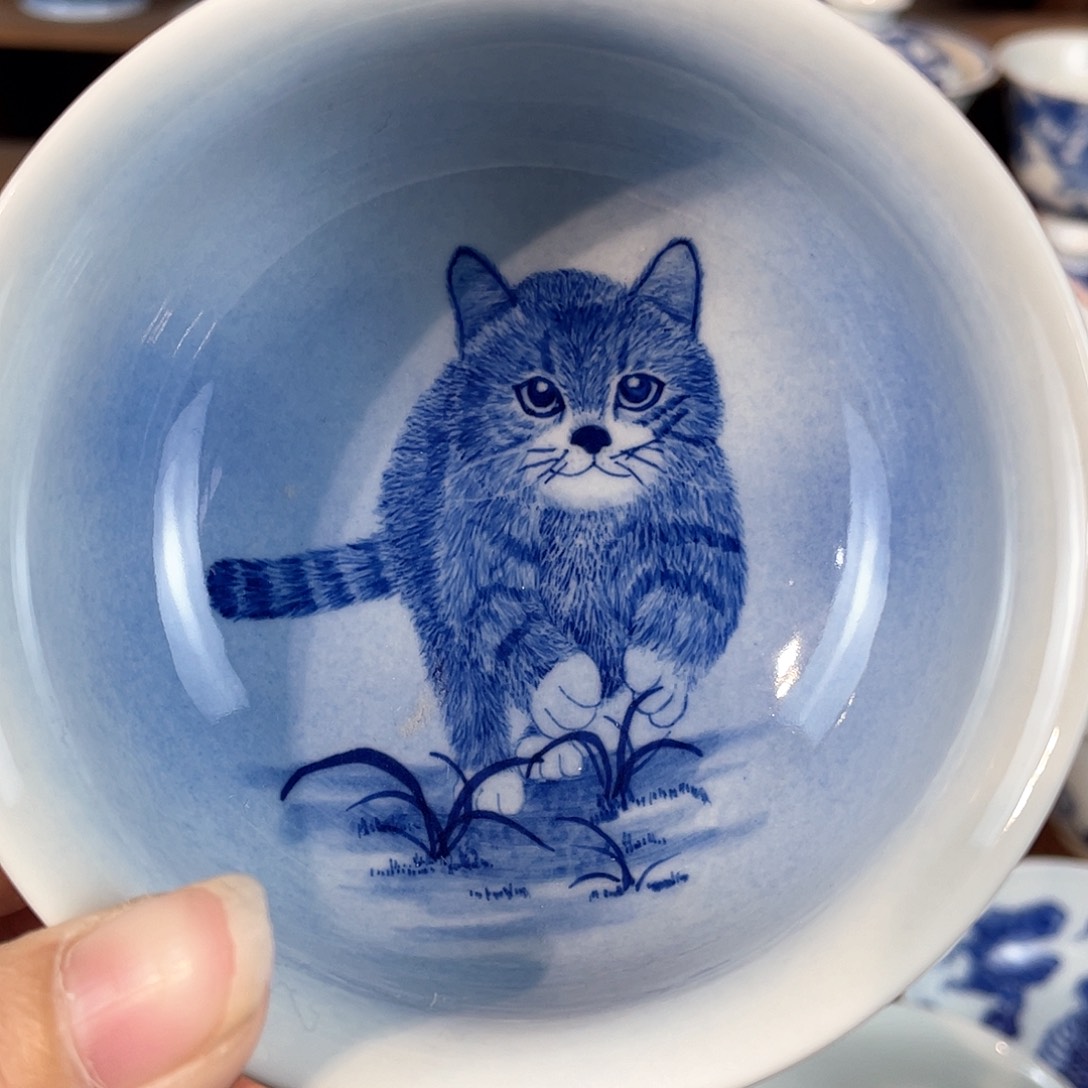 泥藝瓷梦猫咪炉式杯