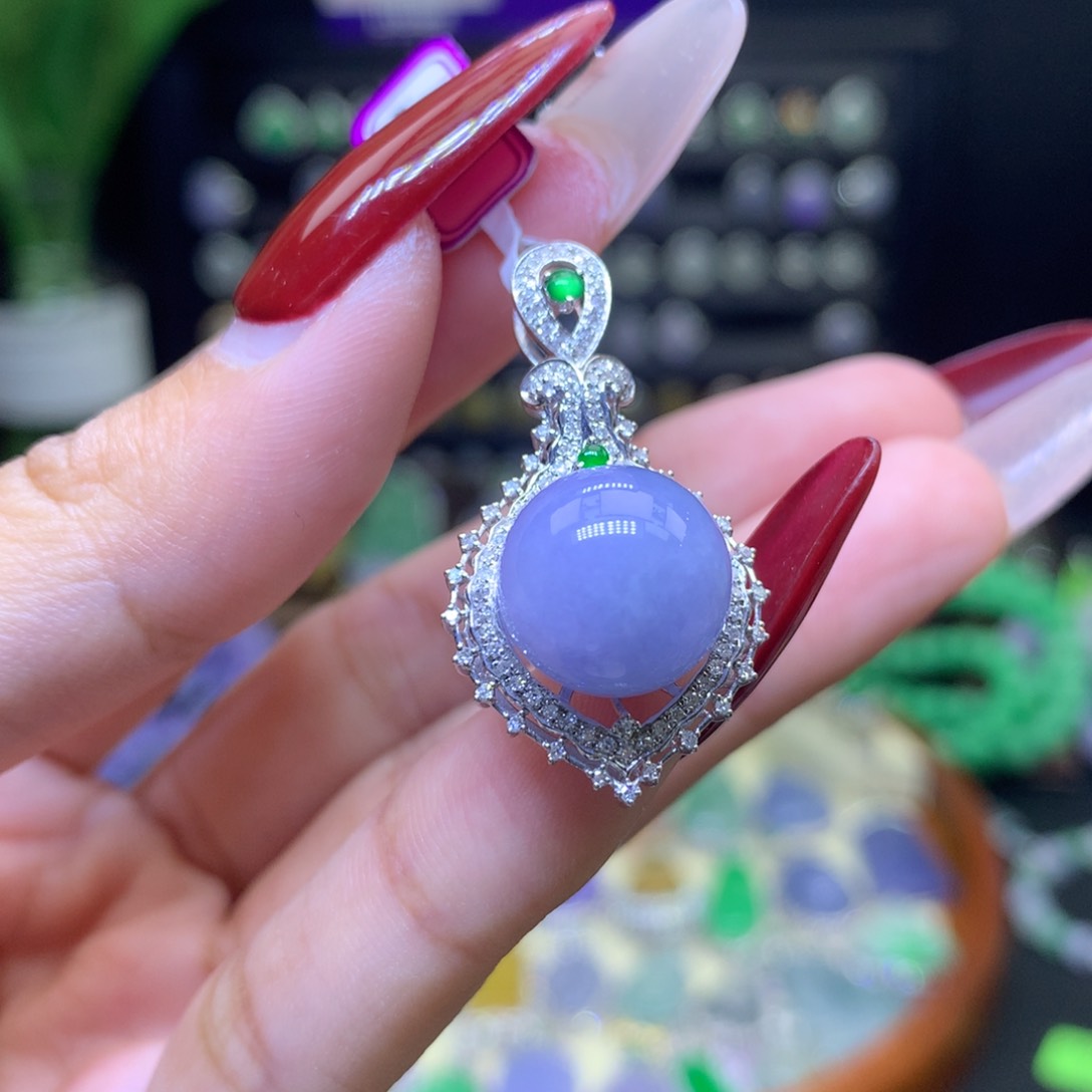 翡翠颈饰18K金镶嵌天然