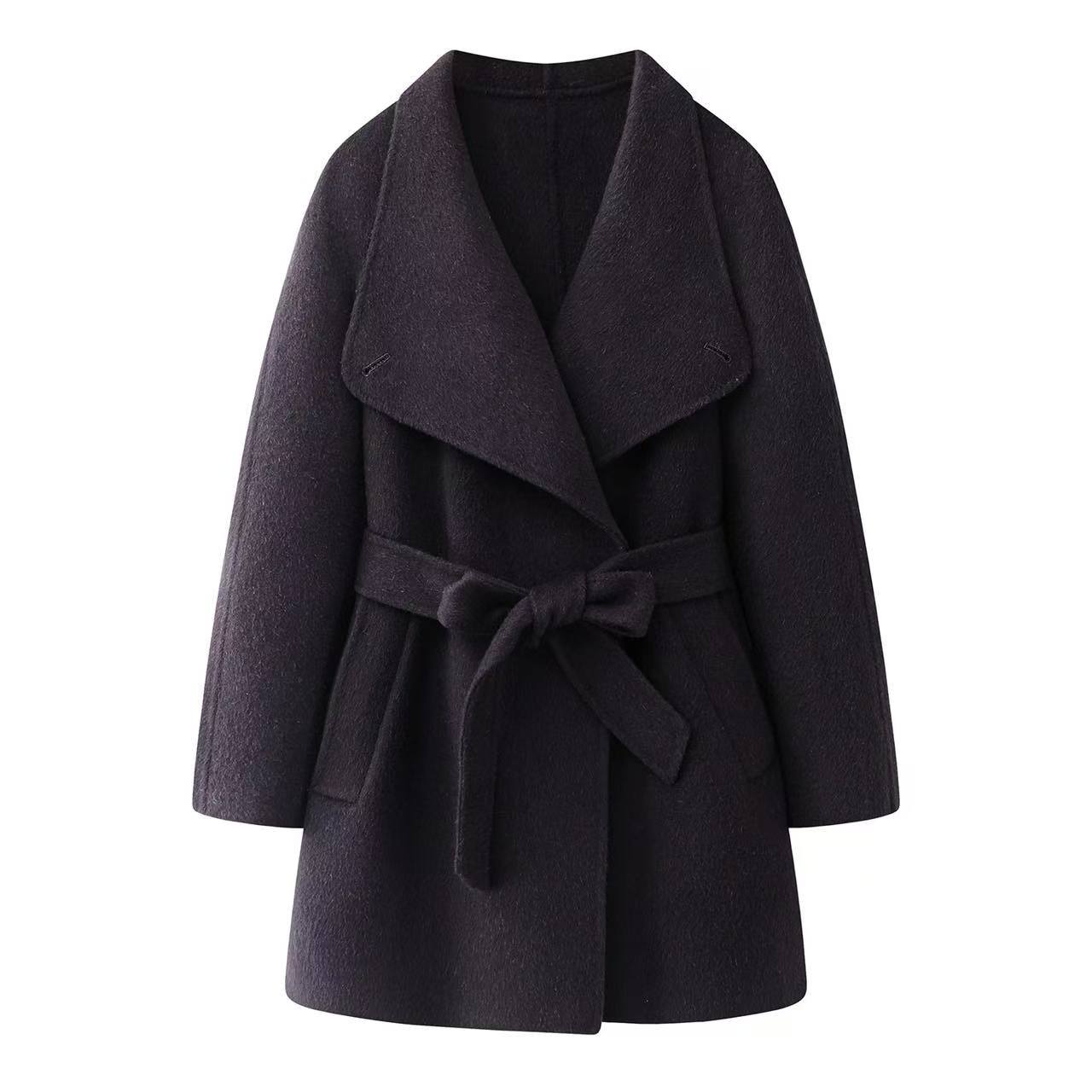 迪家2025冬季新款休闲显瘦气质毛呢大衣外套女3295