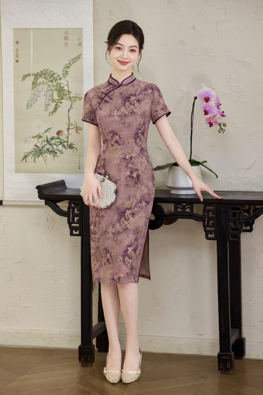 星觅 国风日常气质优雅显瘦中长款旗袍