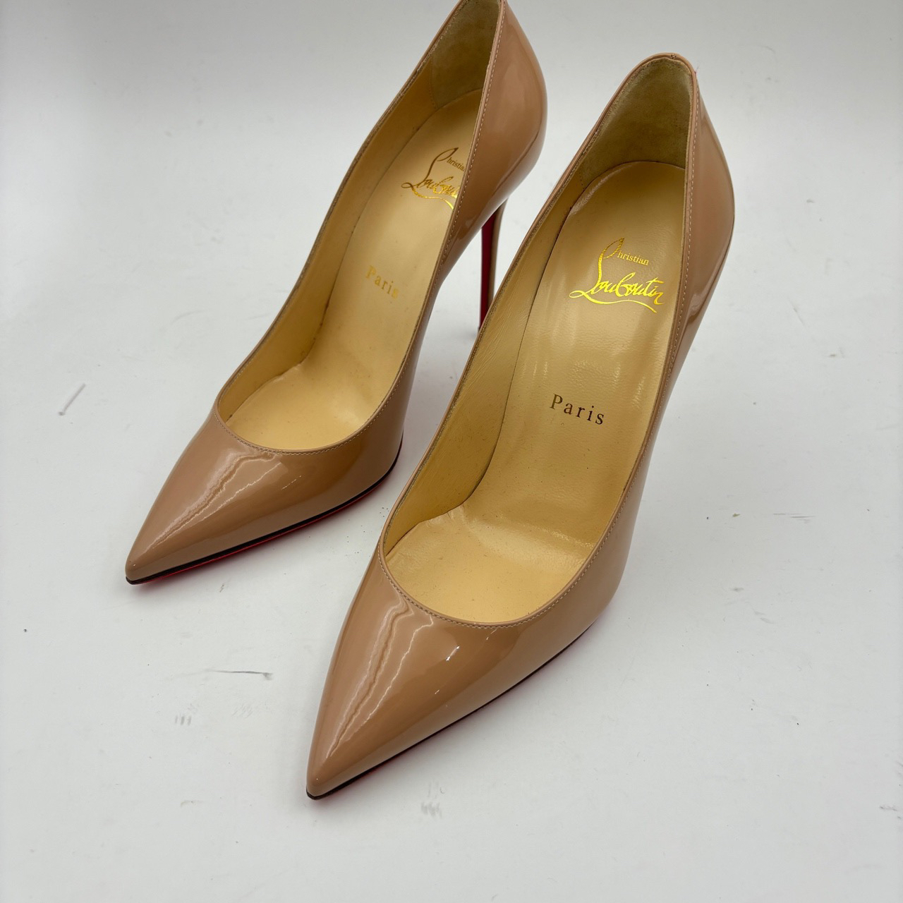 99新 Christian Louboutin/克里斯提·鲁布托 38码/CL裸色高跟鞋/