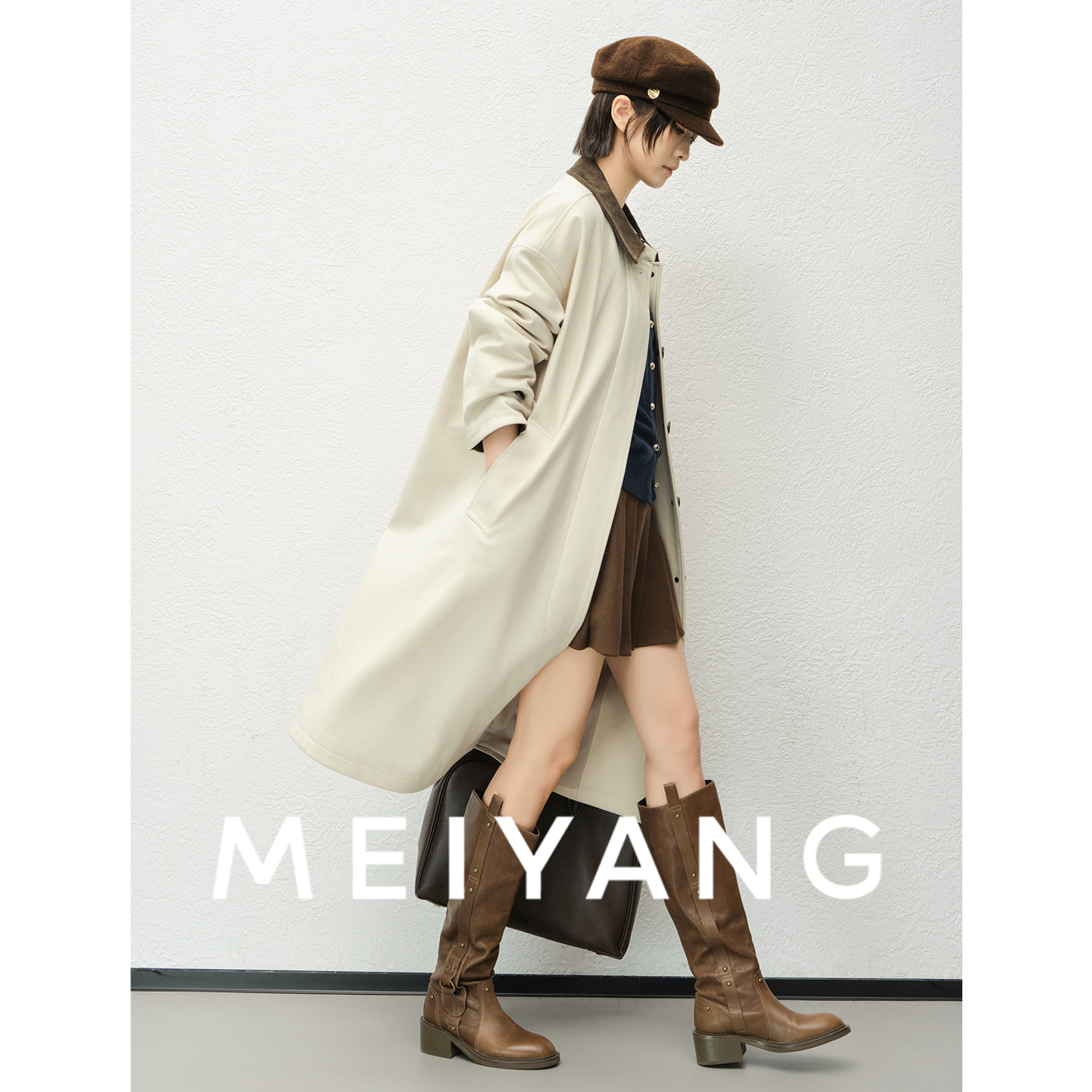 美洋MEIYANG 雪松风衣【商场同款】 东丽中空撞色翻领外套-周五