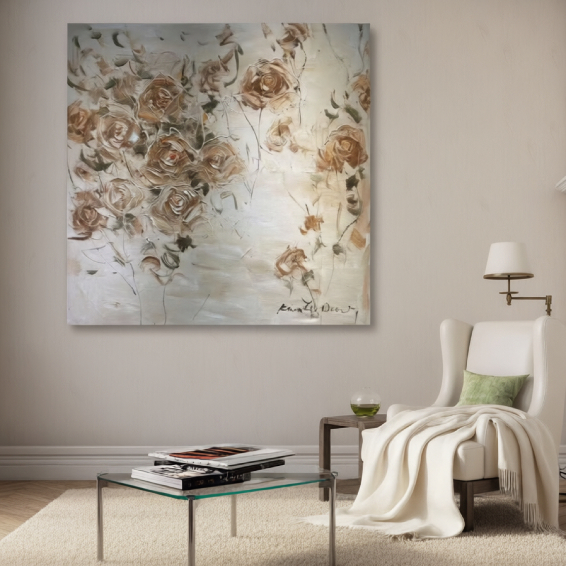 艺术家原创原木风宋式美学作品装饰画【花非时】好伦哥挂画酒店