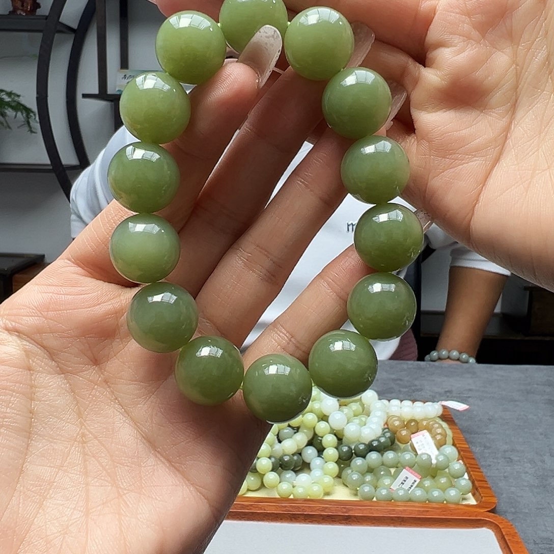 和田玉未镶嵌手链16黄口