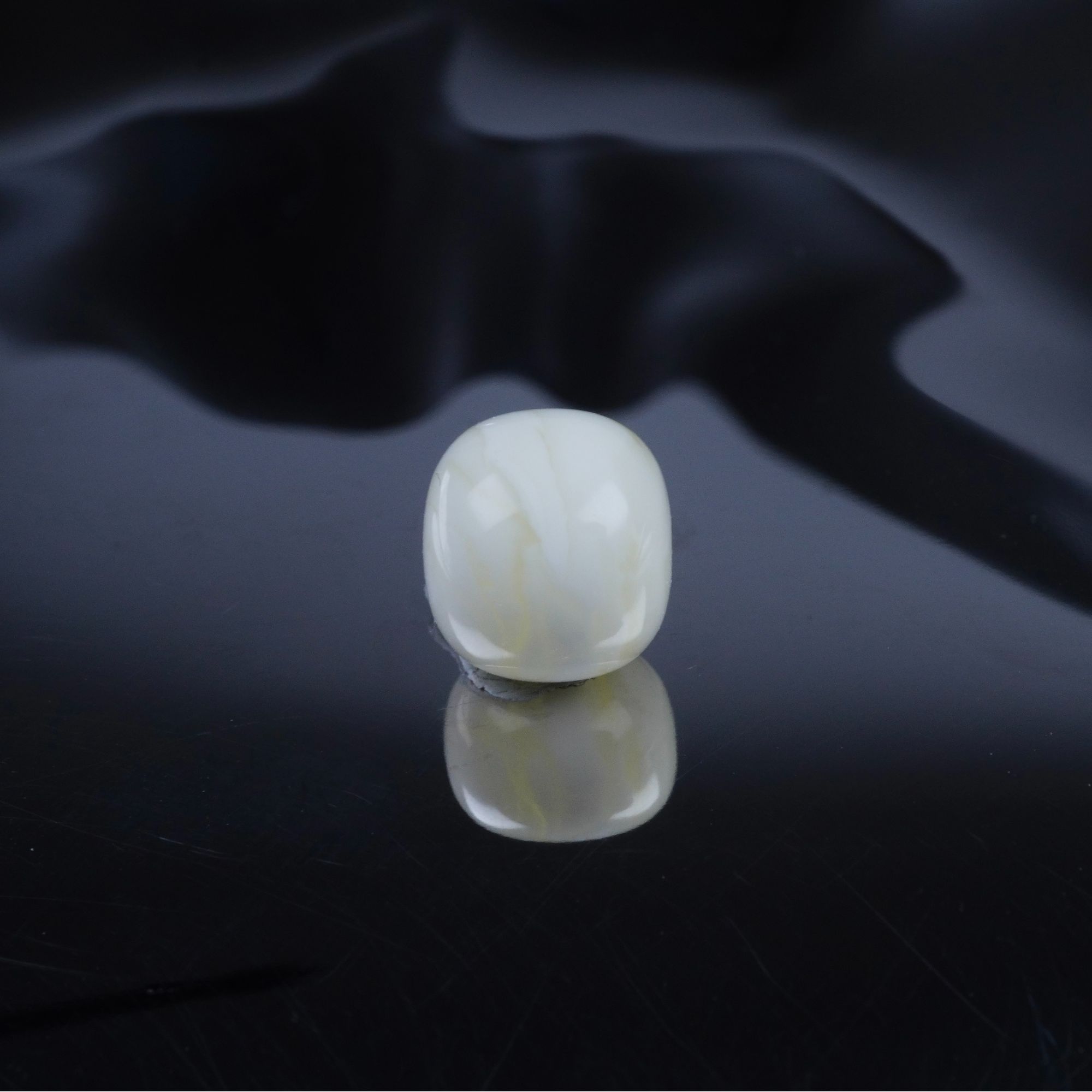 9.6*8.6mm浓蜡白虎皮纹老型单珠天然琥珀蜜蜡文玩配饰