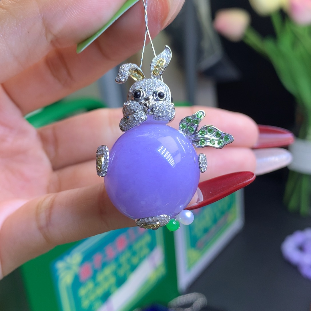 翡翠颈饰18K金镶嵌天然