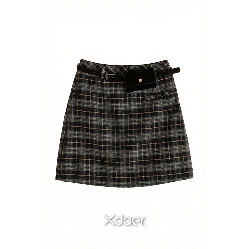 Xdaer/香妲儿25年冬季毛呢羊毛半裙B2545125