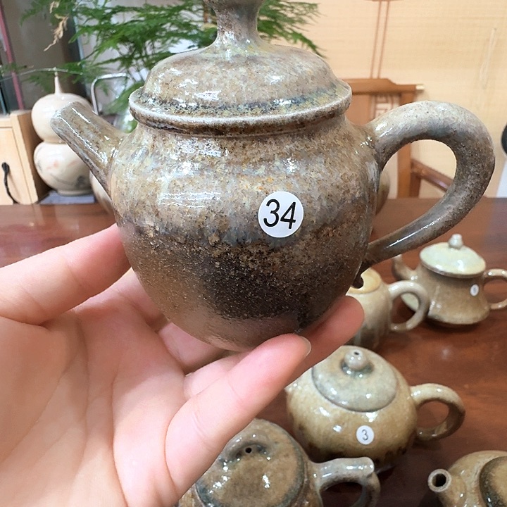 建水紫陶白泥柴烧壶