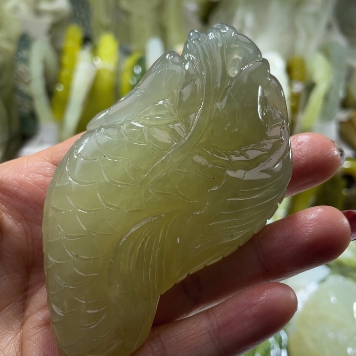 岫玉未镶嵌手把手把