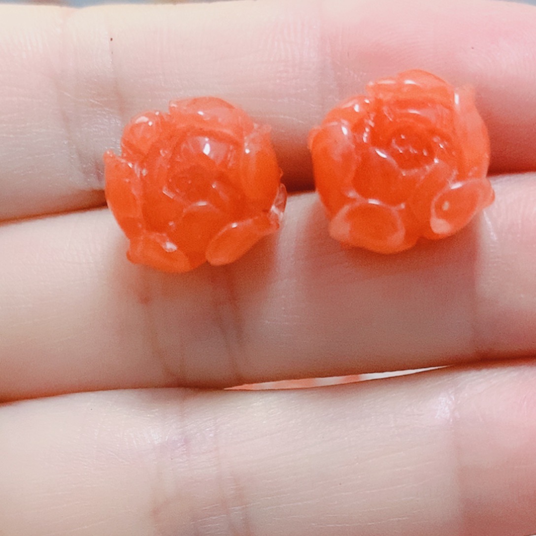 南红玛瑙银S925镶嵌耳钉