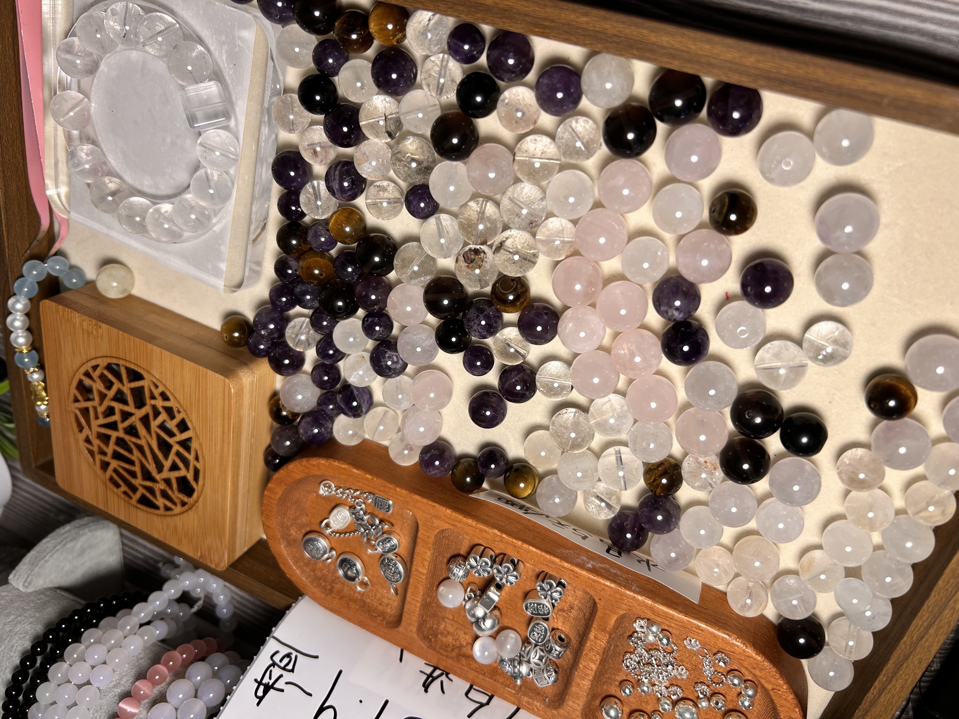 非金属合成锆石手链 散珠天然石散珠用于DIY