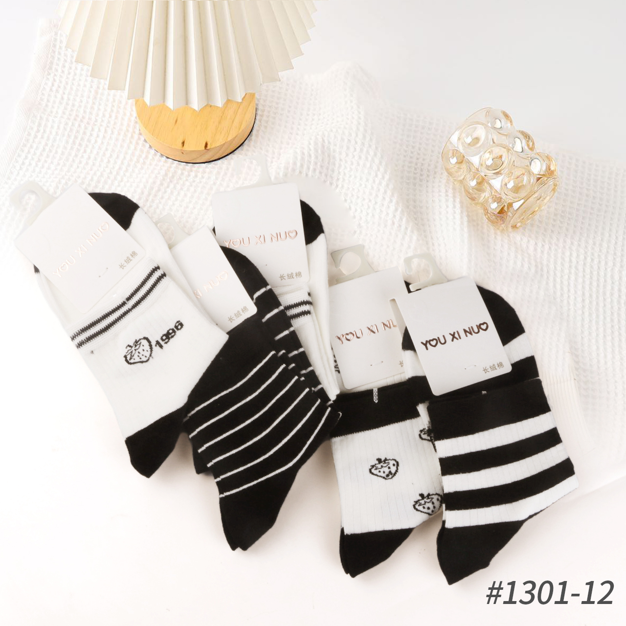 10双 秋季女中筒 袜子无骨棉透气吸汗百搭透气吸汗女士韩版棉袜