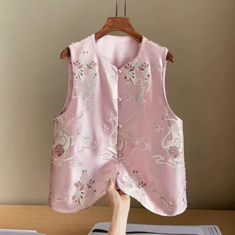 新中式脸谱刺绣时尚女装马甲----26757