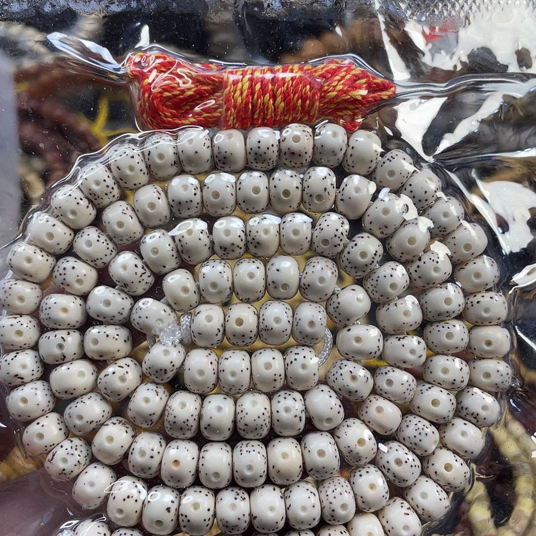 星月菩提吊坠脱脂月留白藏式桶珠尺寸8