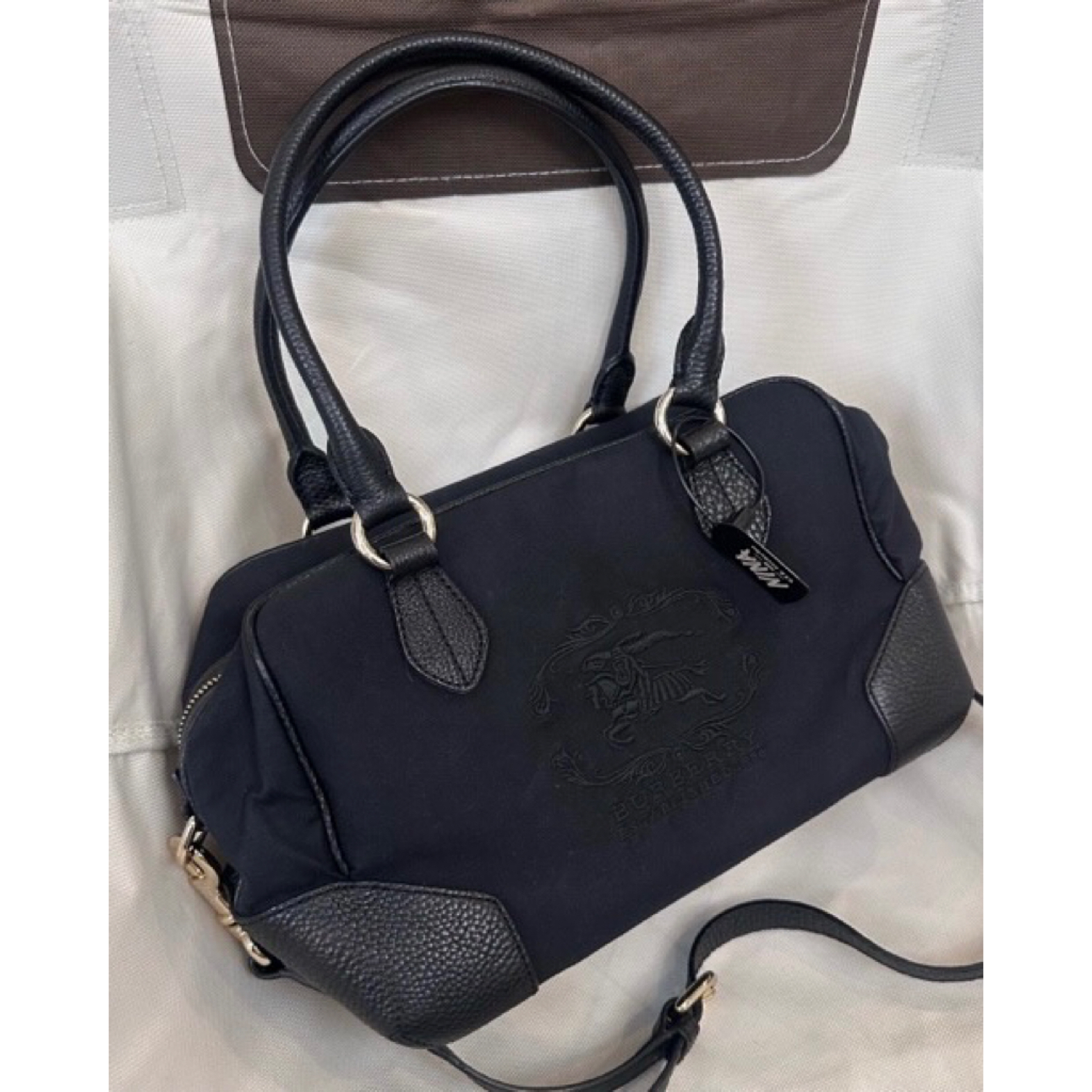 95新 BURBERRY/博柏利 战马标plume斜挎单肩包