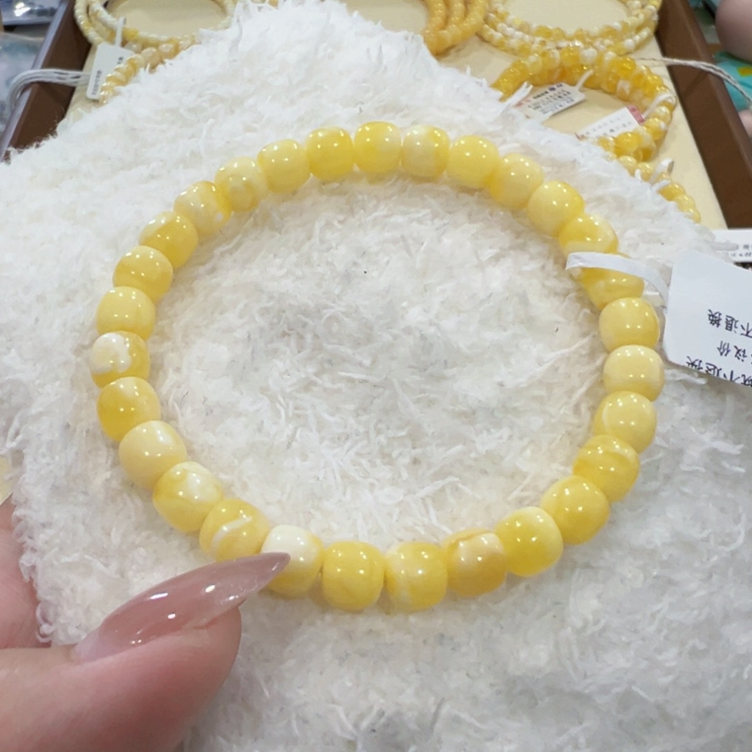 蜜蜡手链未镶嵌7m高桩妖花老型手串