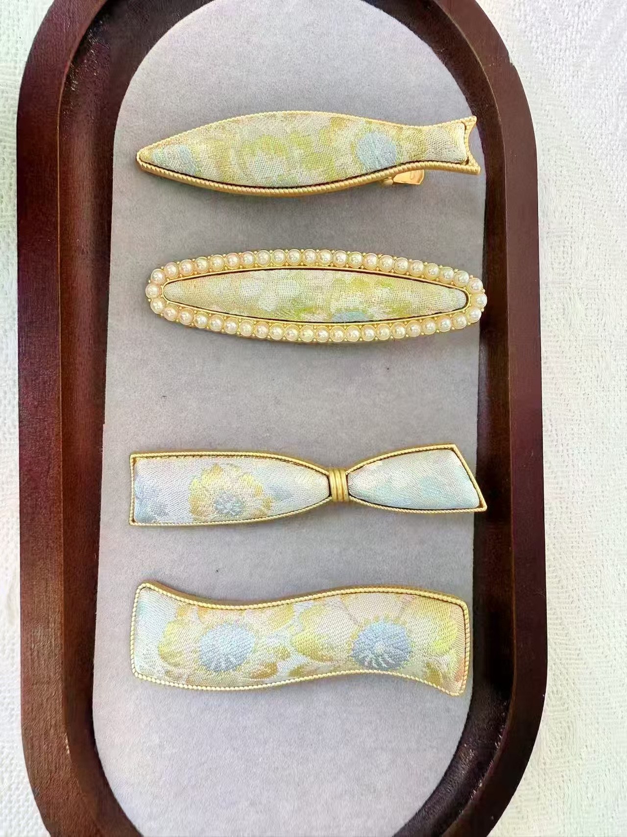 宋锦手工制作发夹