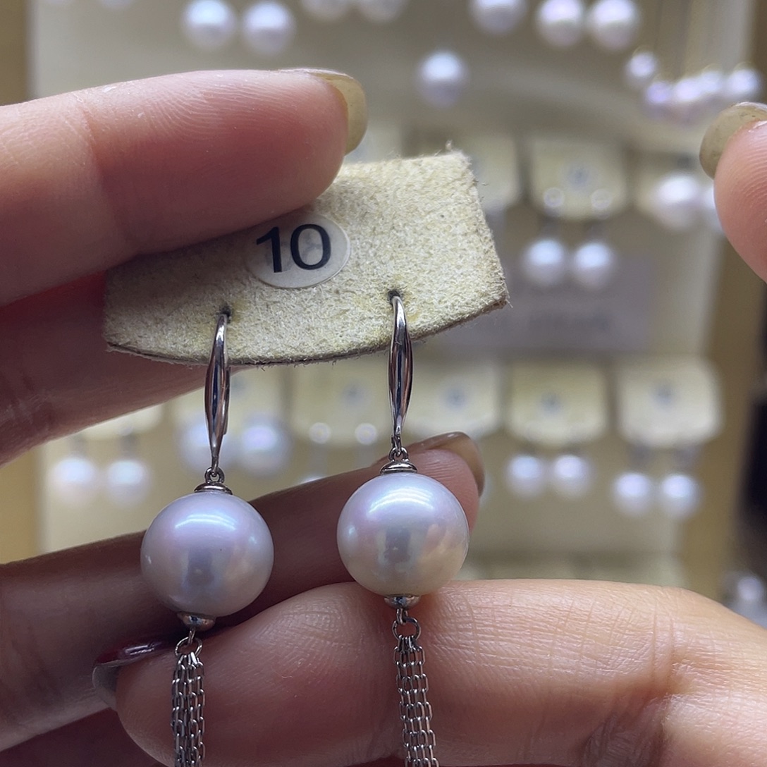 银S925镶嵌淡水珍珠耳饰