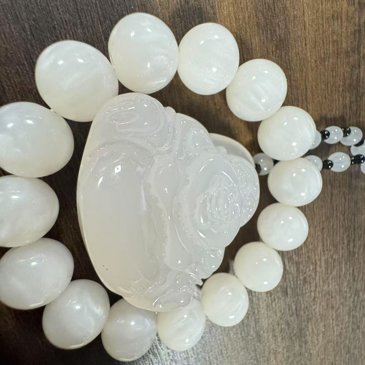 非金属仿水晶手链 海云母佛公+手串