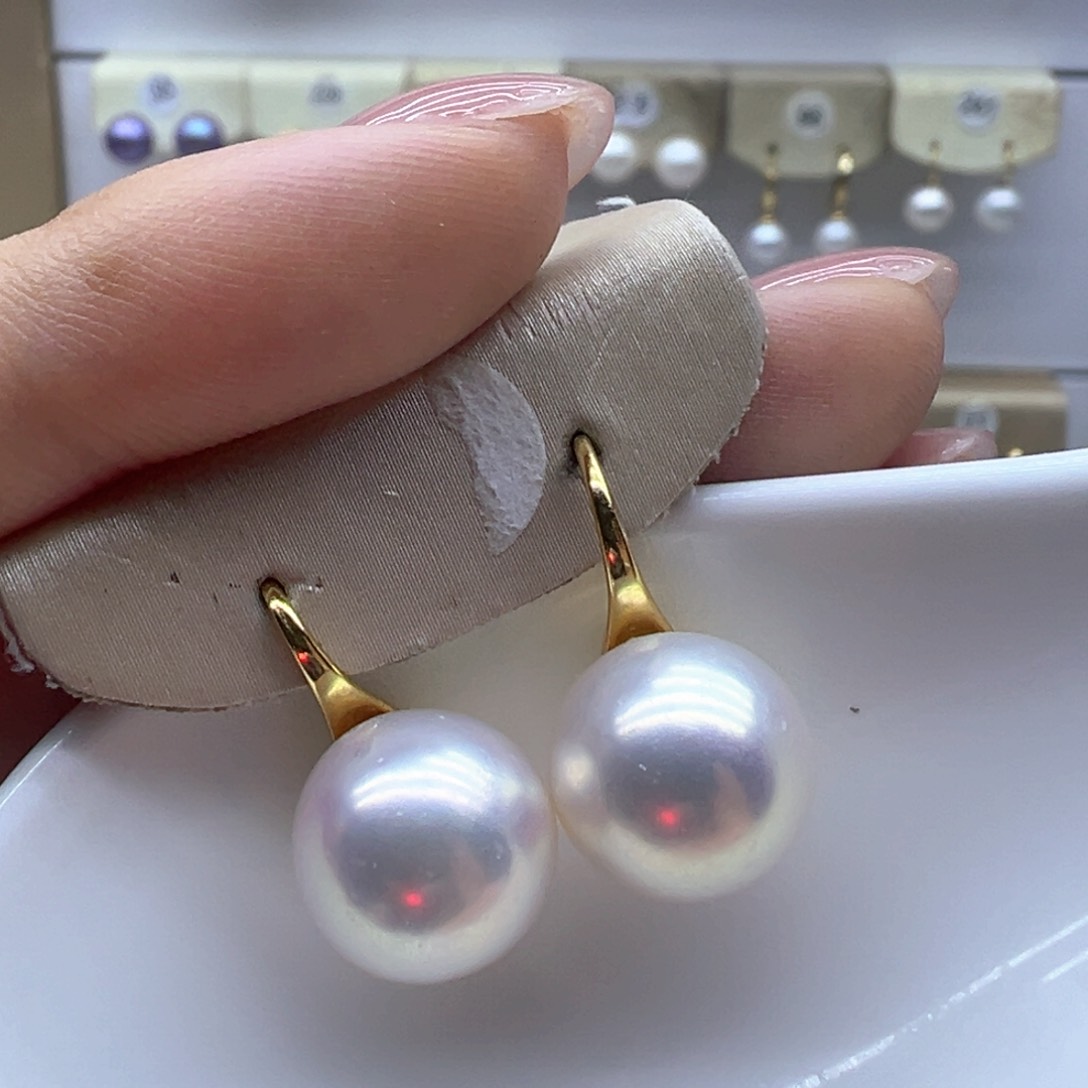 银S925镶嵌淡水珍珠耳饰