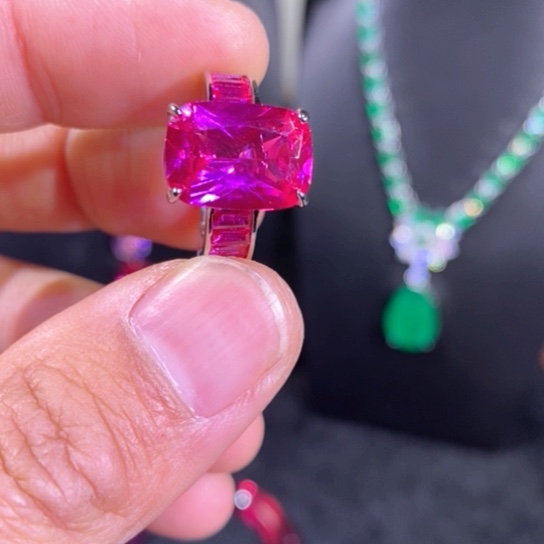 红宝石银S925镶嵌颈饰