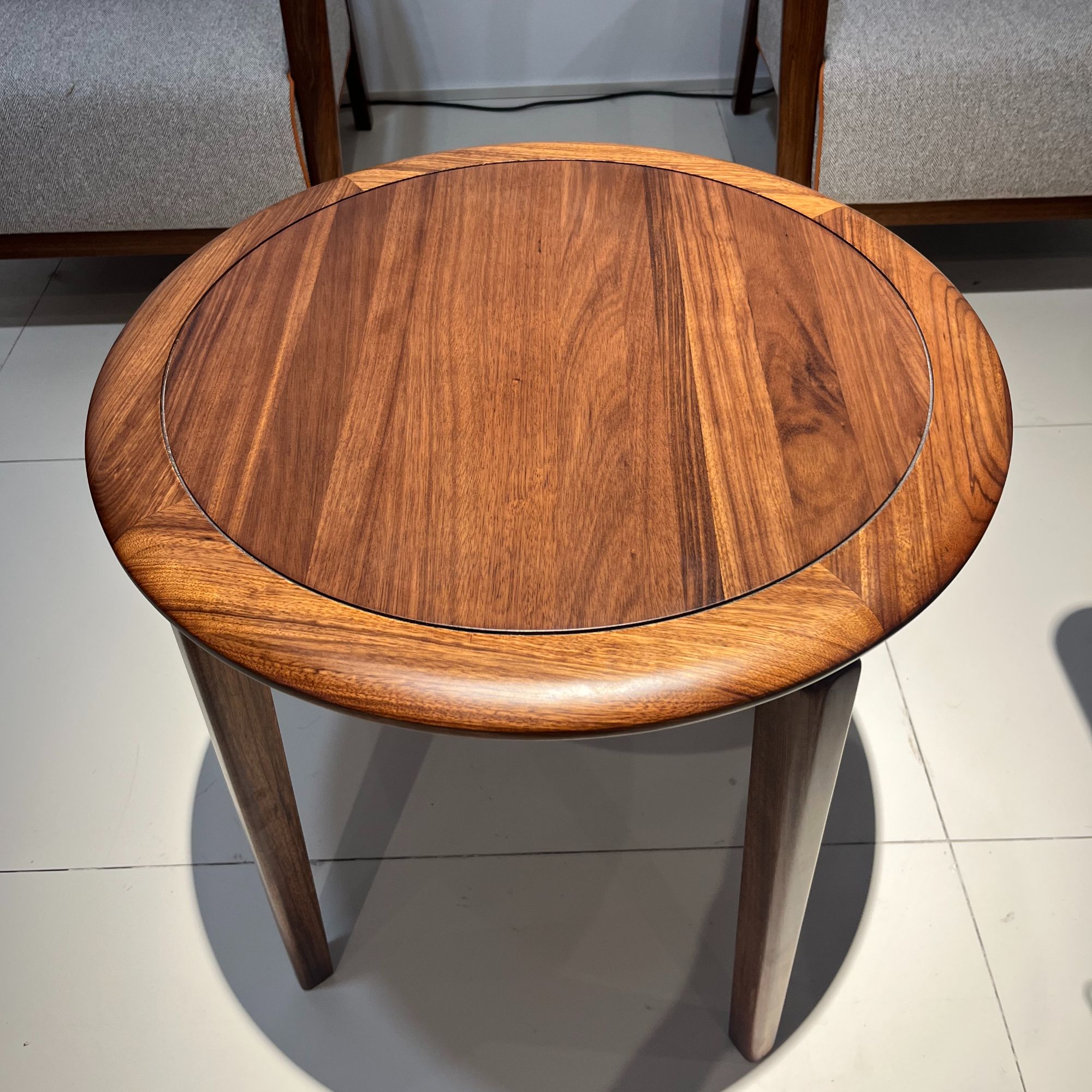 乌金木圆形边几客厅家用阳台小圆几角几