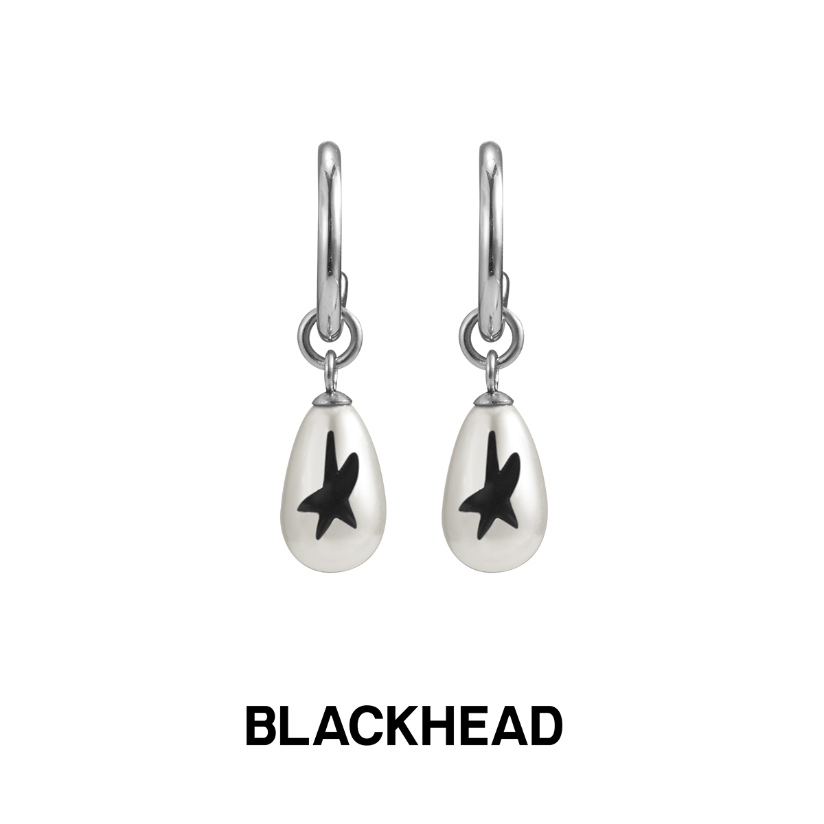BLACKHEAD 钛钢仿珍珠耳饰 涂鸦珍珠耳环