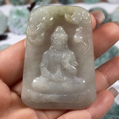 翡翠颈饰未镶嵌普贤菩萨福利