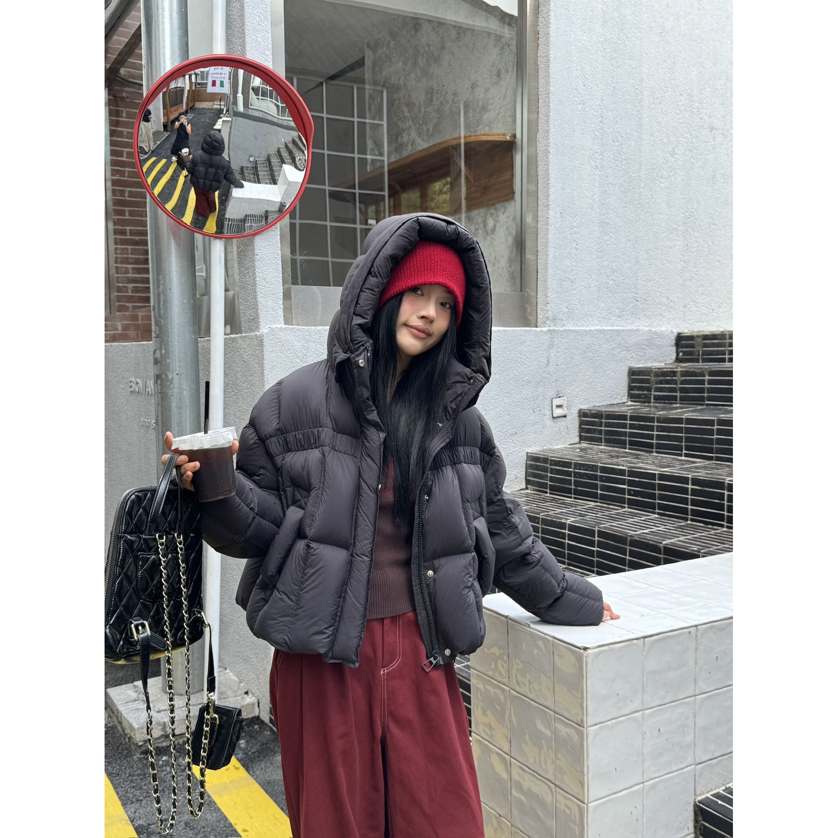 连帽泡芙款新国标90白鸭绒气质百搭简约款加厚时尚羽绒服86615