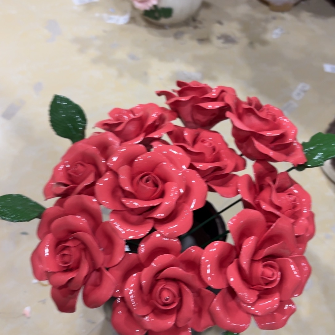 陶瓷花，20发货，退款拉黑10支，4个陶瓷叶