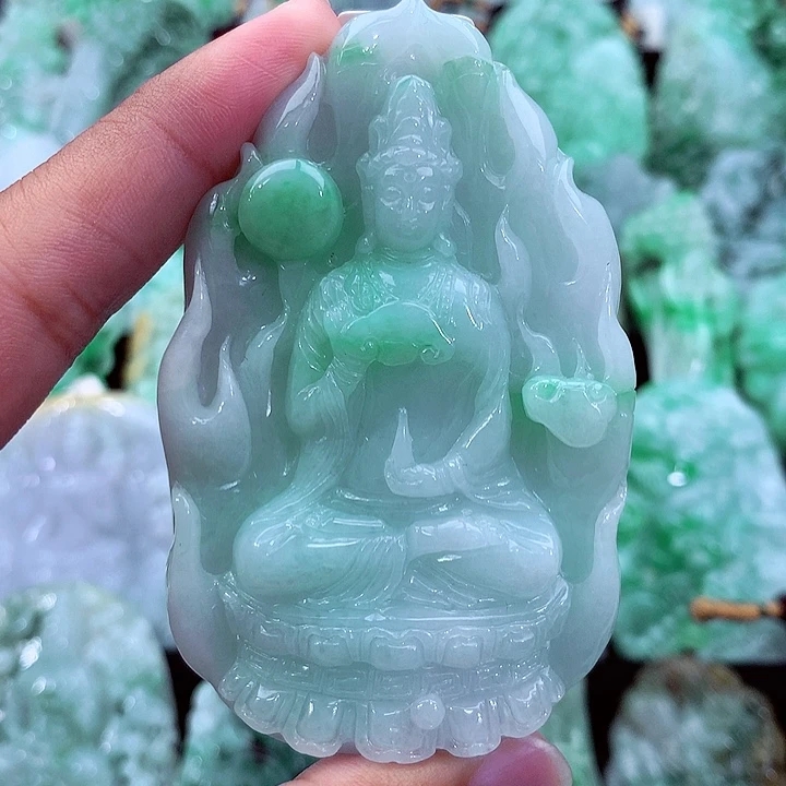 天然A货翡翠观音