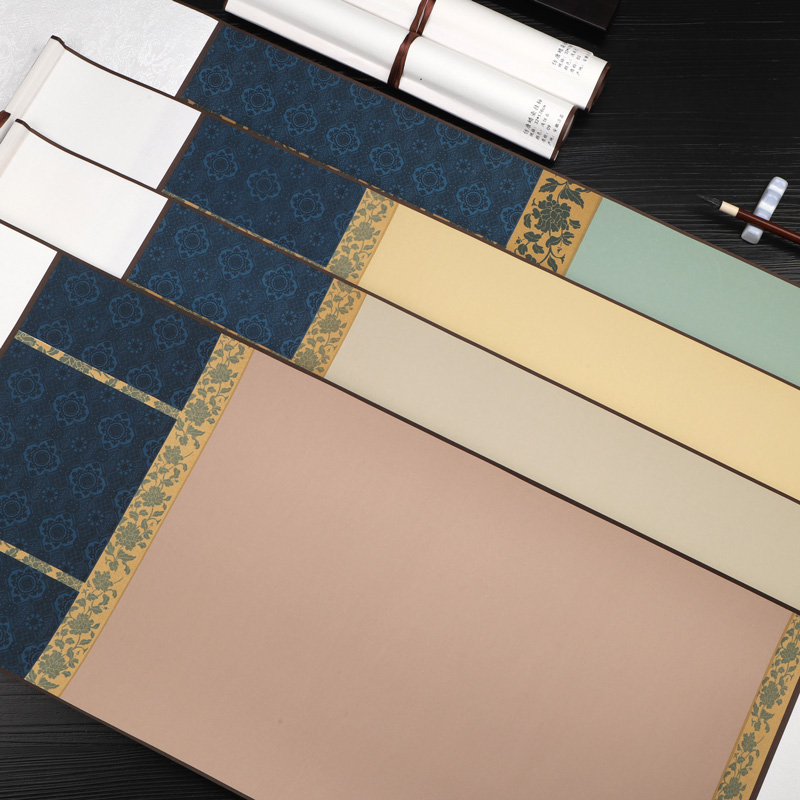 【仿唐蜡染卷轴-四尺四开】仿唐复古蜡染卷轴 半生熟  书法作品挂轴