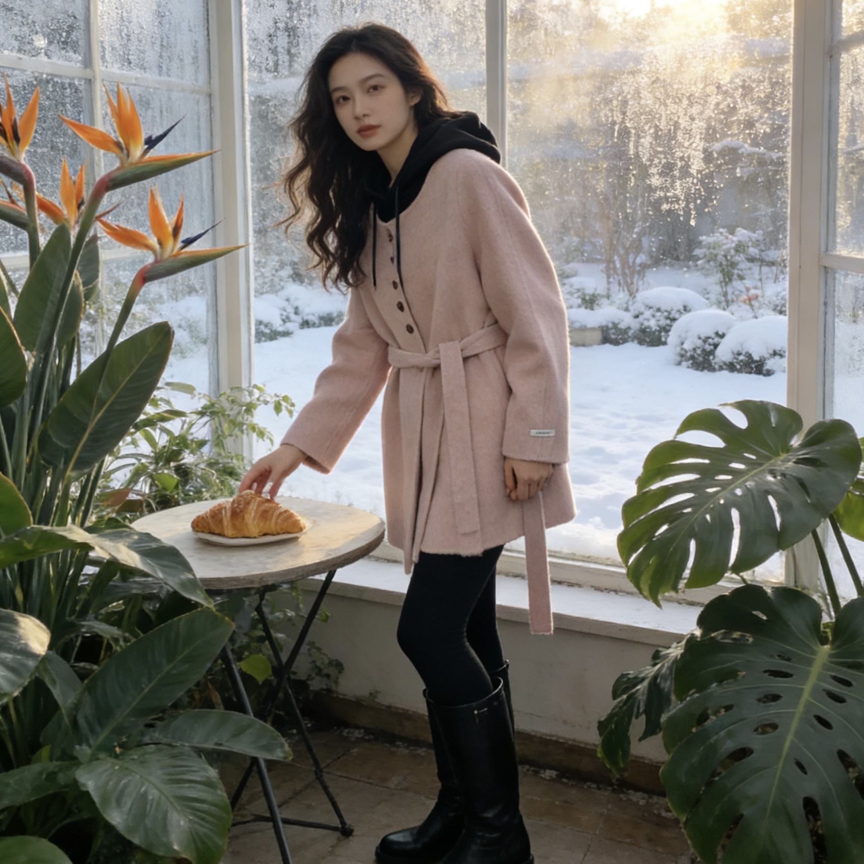 女毛呢外套韩伦风卡其色大衣冬季毛呢呢大衣时尚7022