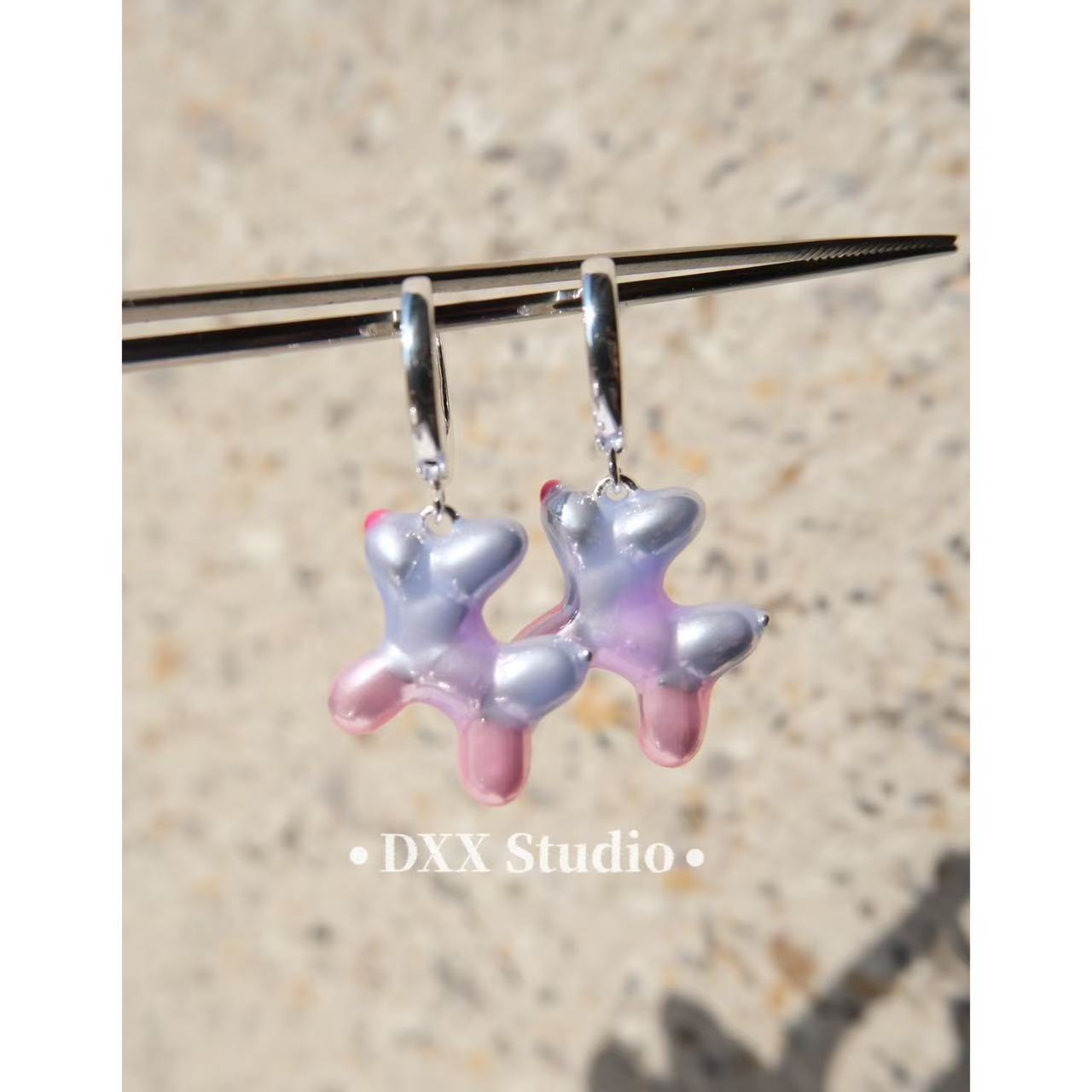 铜合金锆石耳饰 小众设计彩色系百搭耳饰47436