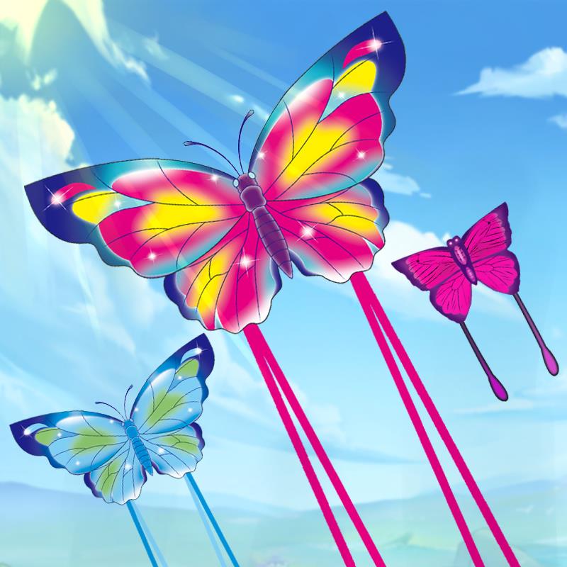 蝴蝶风筝儿童大人微风易飞2024年新款潍坊卡通线盘带线高级专业级