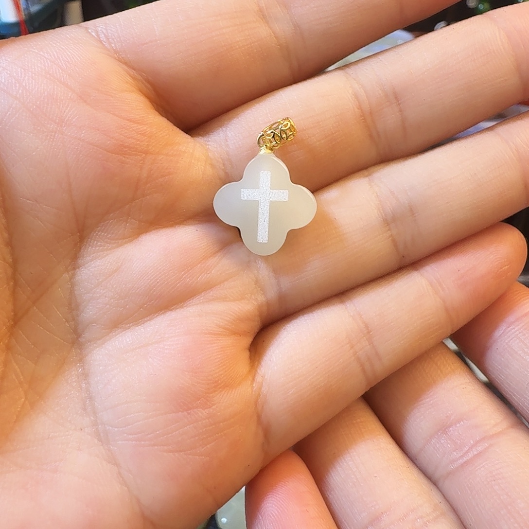 和田玉银S925镶嵌颈饰