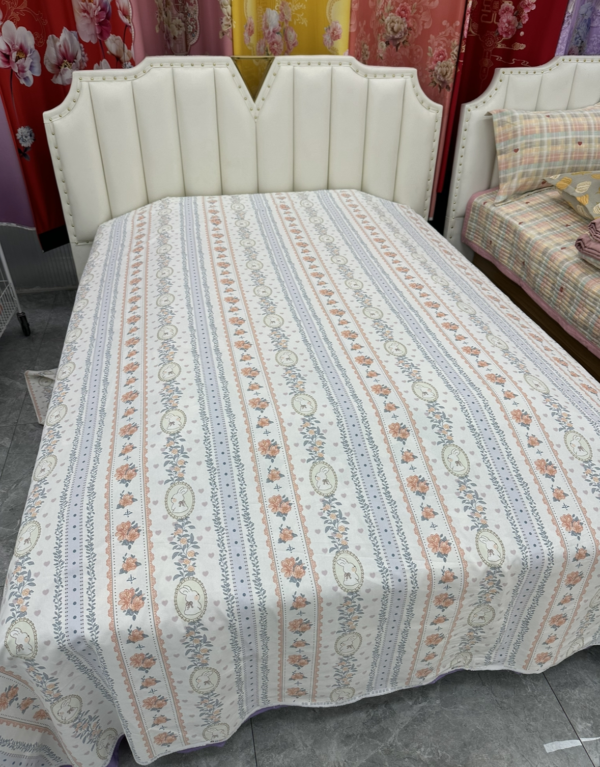 （花兔子）老粗布双人大床单 尺寸3.3✖️2.4 ±5 四季款