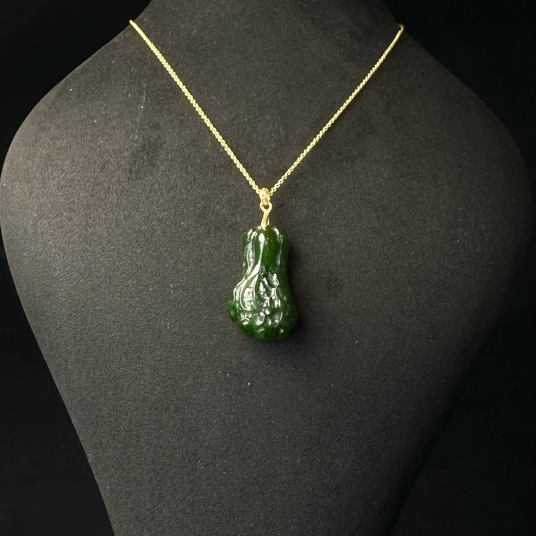 天然和田玉碧玉百财聚来银镶白菜吊坠