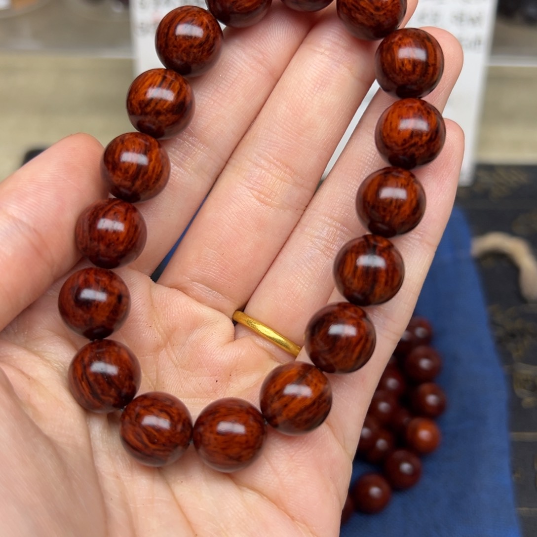 木红降12圆珠满油单圈（瑕疵）